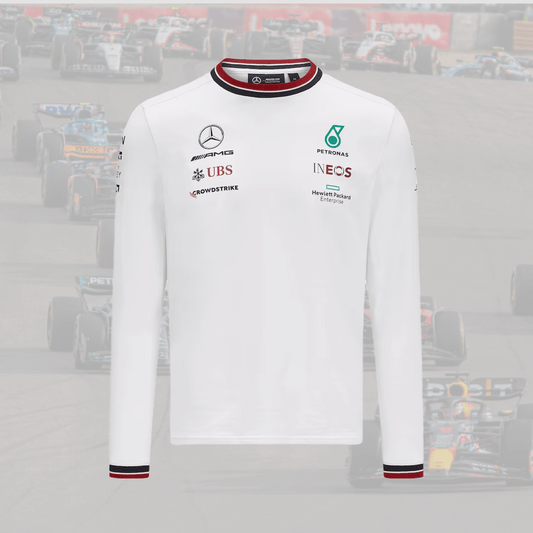 2021 Mercedes F1 Team Long Sleeved T-Shirt White