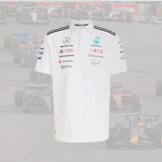 2025 Mercedes AMG Petronas adidas F1 Team Driver Polo - White