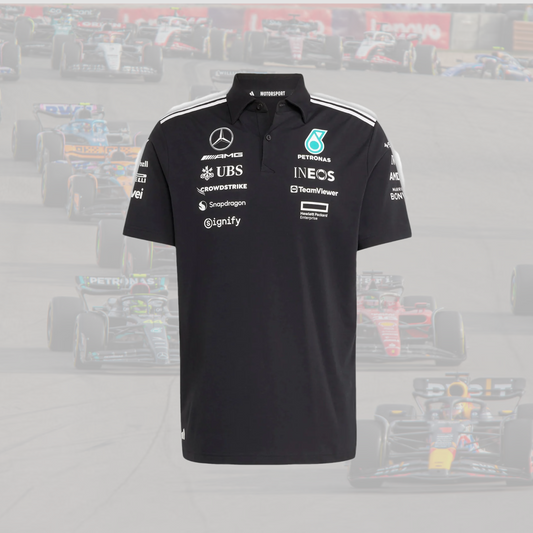 2025 Mercedes AMG Petronas adidas F1 Team Driver Polo - Black