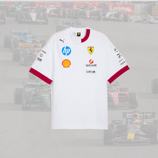 2025 Scuderia Ferrari Drivers Oversized T-Shirt - White