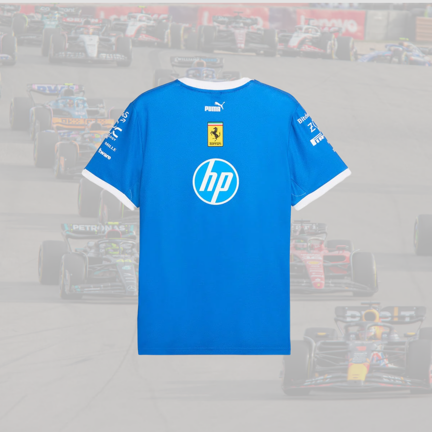 2025 Scuderia Ferrari F1 Special Edition Monza GP Team T-Shirt - Blue