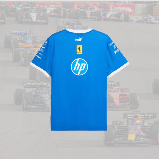 2025 Scuderia Ferrari F1 Special Edition Monza GP Team T-Shirt - Blue