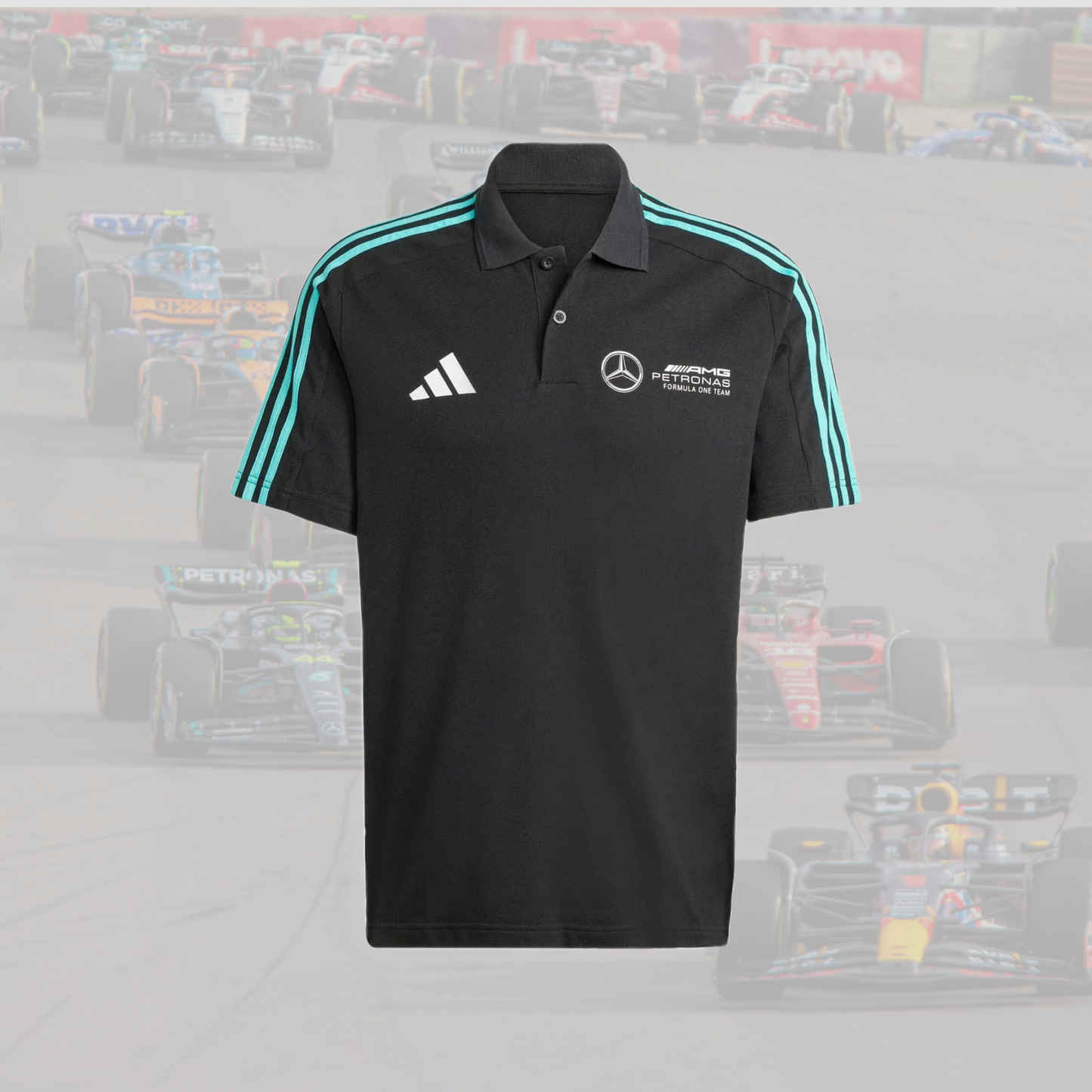2025 MERCEDES - AMG PETRONAS FORMULA ONE TEAM MEN - Polo shirt - black white