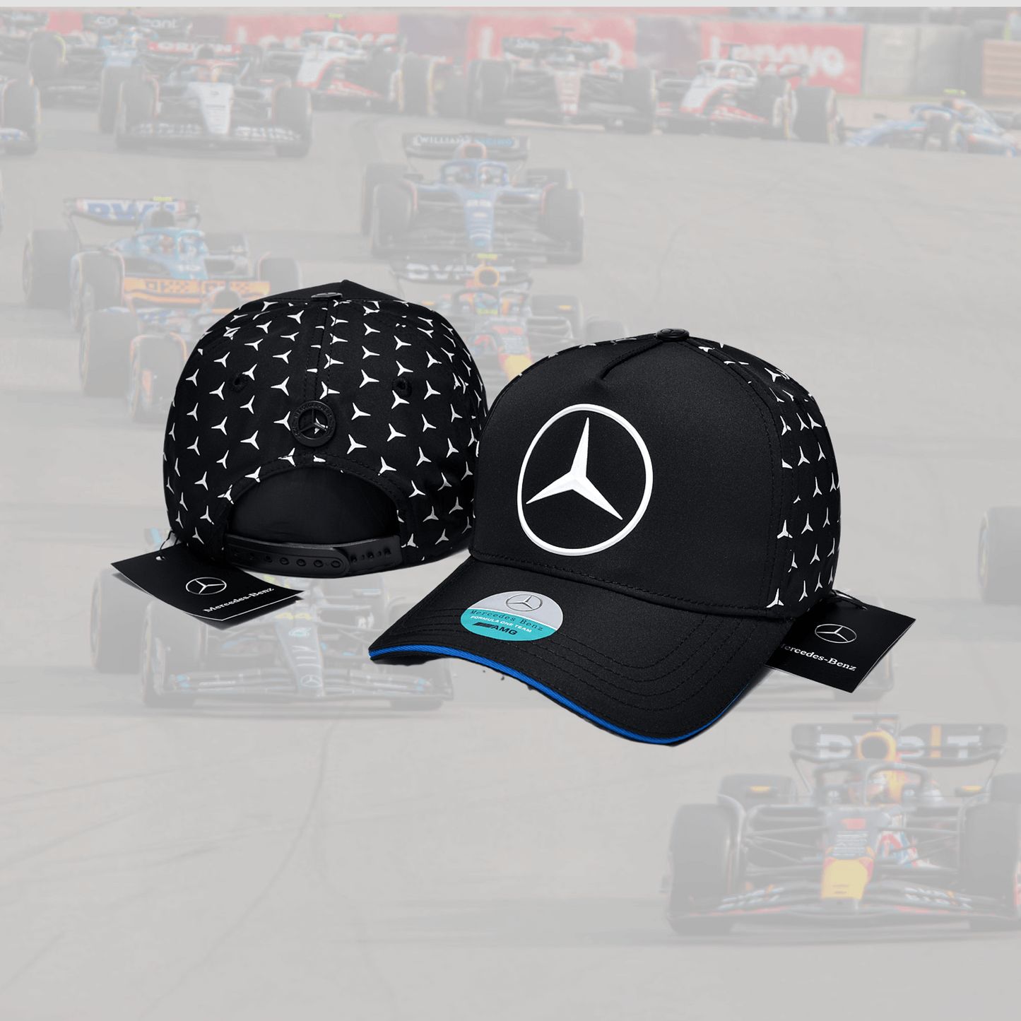 Mercedes Benz F1 White Star Pattern Logo Cap