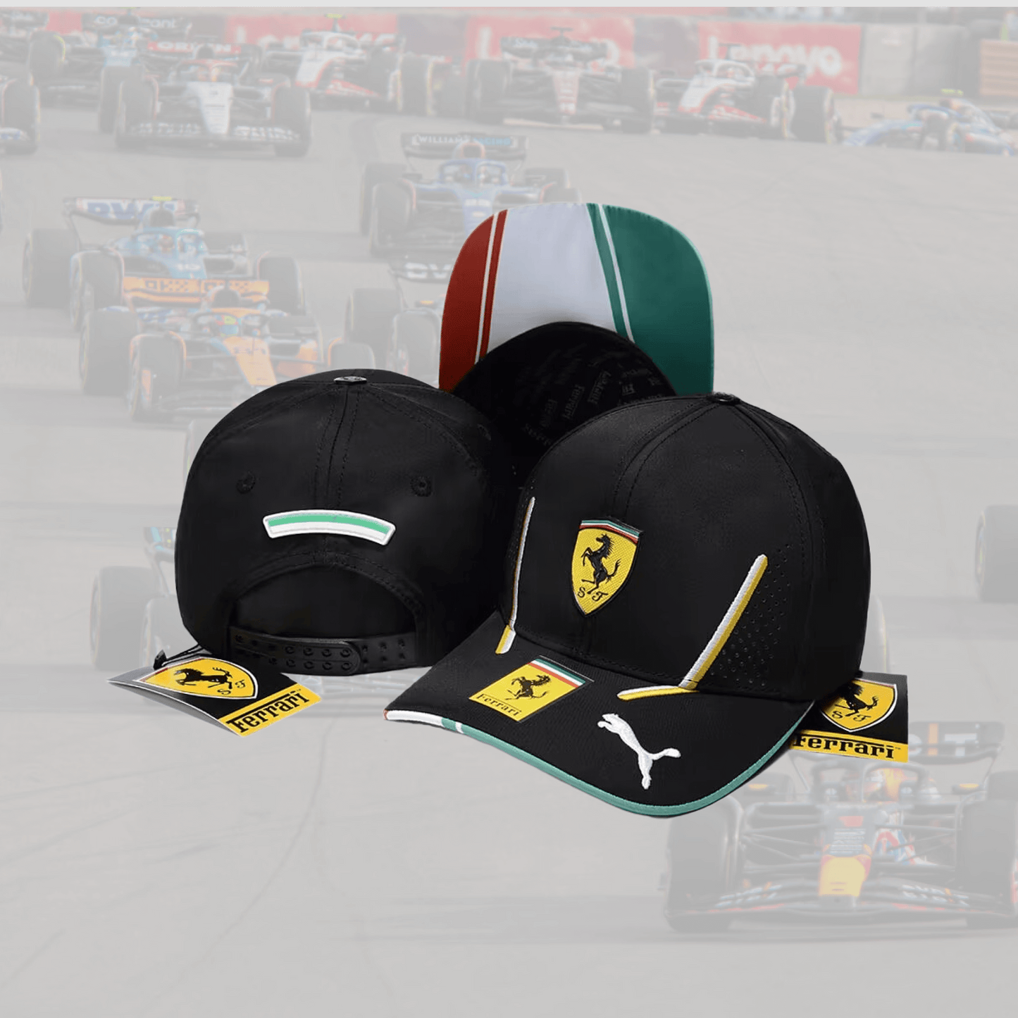 2023 Ferrari F1 Italian Stripes Cap Black