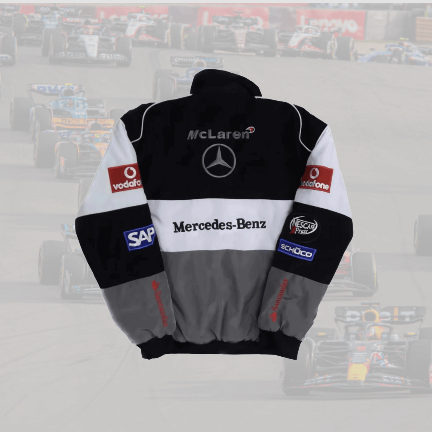 Mercedes F1 White Racing Jacket