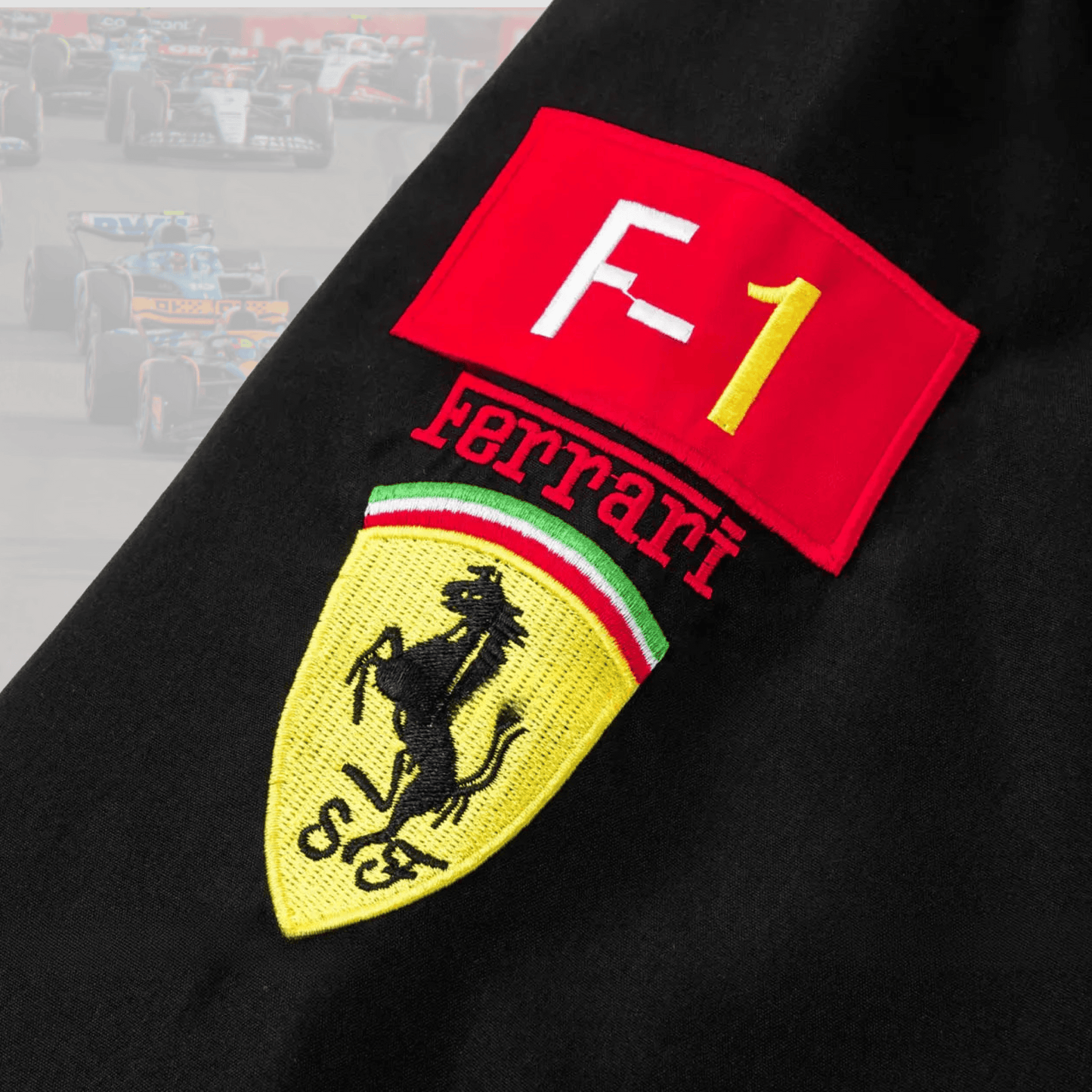 Ferrari F1 Shell Black Racing Jacket